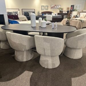 7-Piece Dining Set with Swivel Barrel Chairs