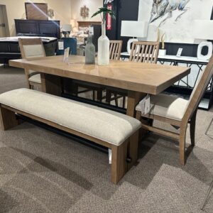 6-Piece Rustic Contemporary Dining Set with Bench