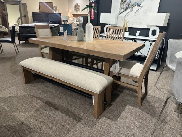 6-Piece Rustic Contemporary Dining Set with Bench