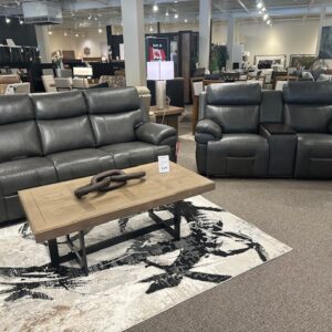 Synergy Leather Power Reclining Sofa and Loveseat with Console