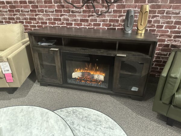 Media Console with Built-In Electric Fireplace